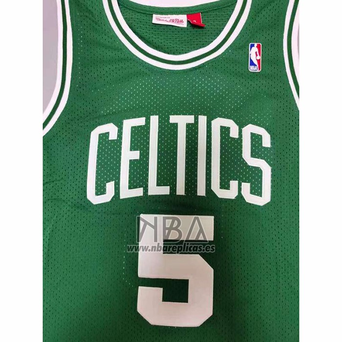 Camiseta Boston Celtics Kevin Garnett NO 5 Hardwood Classics Throwback Verde